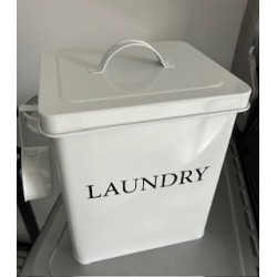Balde de metal blanco Laundry
