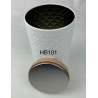 Tarro de metal color blanco tapa imitacion madera dia  10x21cm