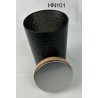 Tarro de metal color negro tapa imitacion madera diam10x21cm