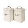 Set x 2 tarros de metal  sugar-coffee med 11x11x20cm