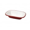 Fuente rectangular rojo interior blanco med 18x13x3