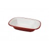 Fuente rectangular rojo interior blanco med 19x14x4cm