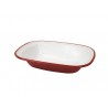 Fuente rectangular rojo interior blanco med 22x17x4.5cm