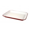 Fuente rectangular rojo interior blanco 34x26x3cm