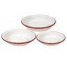 Set x 3 fuente redonda borde rojo med 18/21/22cm