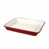 Fuente rectangular rojo interior blanco 29x22x3cm