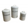 Set x 3 tarros de metal para galletas-harina -cafe diam16x24/13x19/11x15cm
