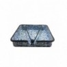 Servilletero enlozado azul y blanco med 18x18x4cm