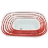 Set x 6 fuente rectangular rojo interior blanco