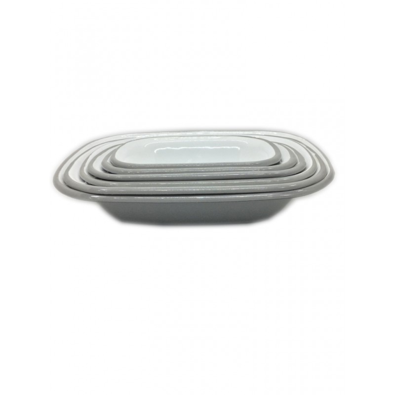 Set x 6 fuente rectangular gris interior blanco