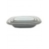 Set x 6 fuente rectangular gris interior blanco