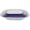 Set x 6 fuente rectangular  borde azul