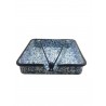 Servilletero enlozado azul y blanco med 18x18x4cm