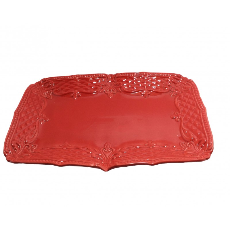 Plato de ceramica rectangular. 26x18x2