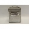 Tarro de zinc cuadrado con tapa LAUNDRY