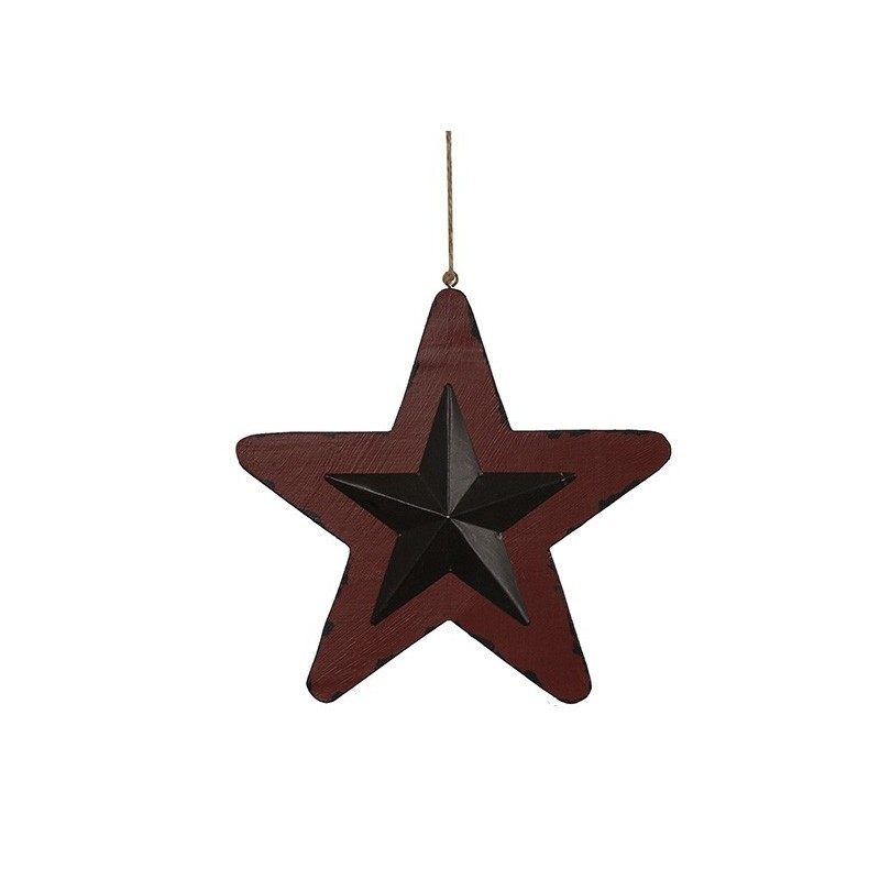 Estrella de metal y madera para colgar