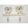 Perchero corazon patinado bco 2 perchas