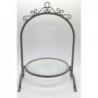 Plato para masas metal gris y vidrio 1 piso dia 24cm