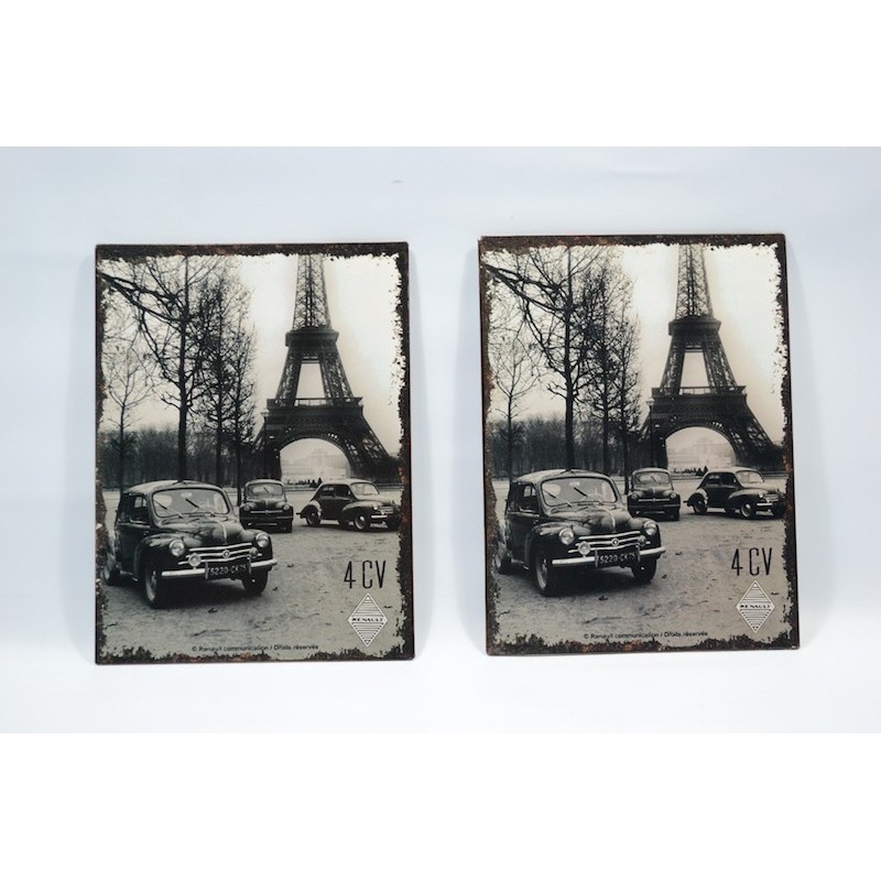 Cuadros de chapa  20x15cm (Torre Eifel) SET X 2