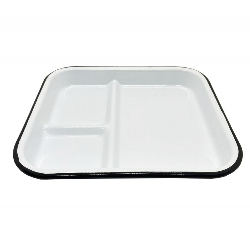 Bandeja de servicio 3 divisiones borde negro med 24x21x3cm
