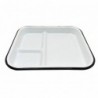 Bandeja de servicio 3 divisiones borde negro med 24x21x3cm