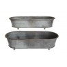 Macetero en metal oval set x 2 tamaÃ±os 60x25/50x20cm