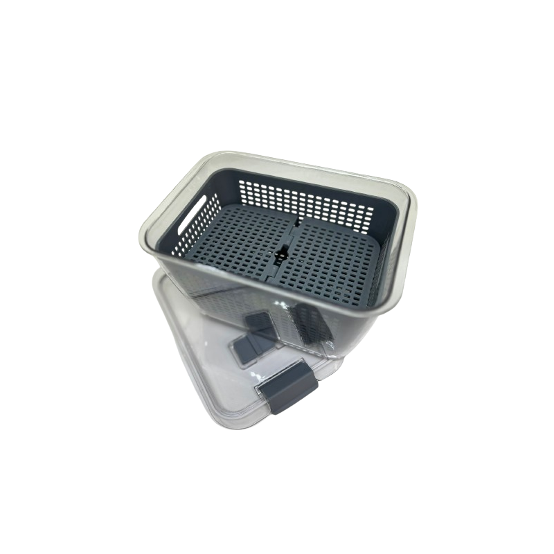 Contenedor plastico para Heladera con divisiones gris.