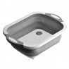 Tabla de cortar plegable y expandible con tapon drenaje blanca.