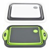 Tabla de cortar plegable y expandible con tapon drenaje verde.