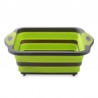 Tabla de cortar plegable y expandible con tapon drenaje verde.