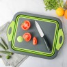Tabla de cortar plegable y expandible con tapon drenaje verde.