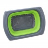 Colador de silicona plegable y extensible verde.