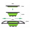 Colador de silicona plegable y extensible verde.