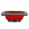 Colador de silicona plegable y extensible rojo.