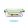 Contenedor de vidrio con tapa hermetica. Horno - Freezer - Microondas. Tapa Verde.