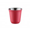 Pocillo de acero inoxidable doble pared medida 80ML. Rojo
