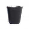 Pocillo de acero inoxidable doble pared medida 80ML. Negro