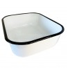 Fuente rectangular blanco borde negro 34x29x10cm