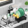 Secaplato 1 piso c/cubiert/bandeja  42x31x15cm altura  extensible  1 piso color ngro.