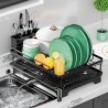 Secaplato 1 piso c/cubiert/bandeja  42x31x15cm altura  extensible  1 piso color ngro.