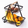 Frutera doble canasta 31x22x33 altura color ngro.