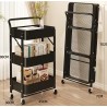 Carrito auxiliar 3 estantes 45x30x90cm altura color ngro.