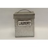 Tarro de zinc cuadrado con tapa LAUNDRY