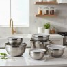 Set de 6 Bowls de Acero Inoxidable con tapa plastica medidas de20 a 30cm