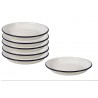 Set x 6 plato hondo borde azul diam 22cm