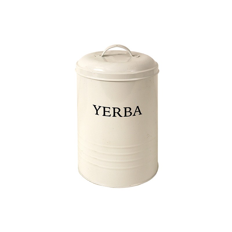 Set x 2 tarros de metal para yerba-cafe diam 13x19/diam11x15cm