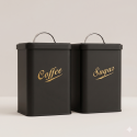 Set x 2 tarros de metal sugar-coffee med 11x11x20cm