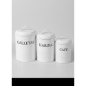 Set x 3 tarros de metal para galletas-harina -cafe diam16x24/13x19/11x15cm