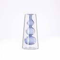 Florero conico 3 esferas cuello alto de 17 cm de alto x 8 cm de base color azul