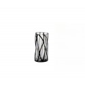 Florero de 23 cm de alto x 12 cm de diam. lineas negras